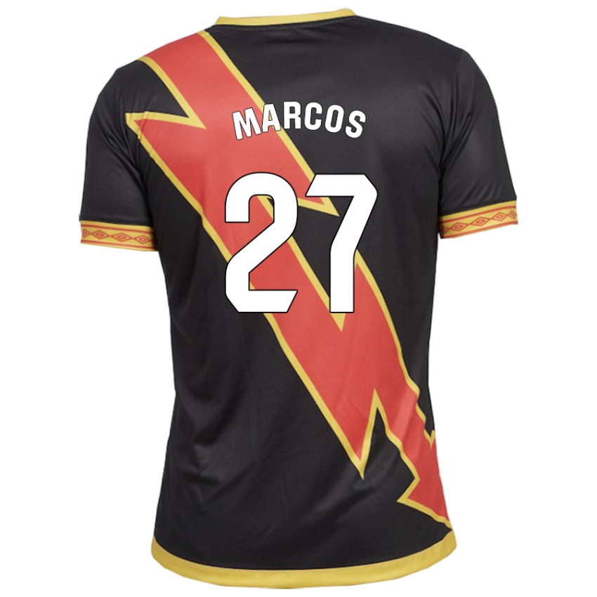 Hombre Camiseta Álvaro Marcos #27 Negro 2ª Equipación 2023/24 La Camisa
