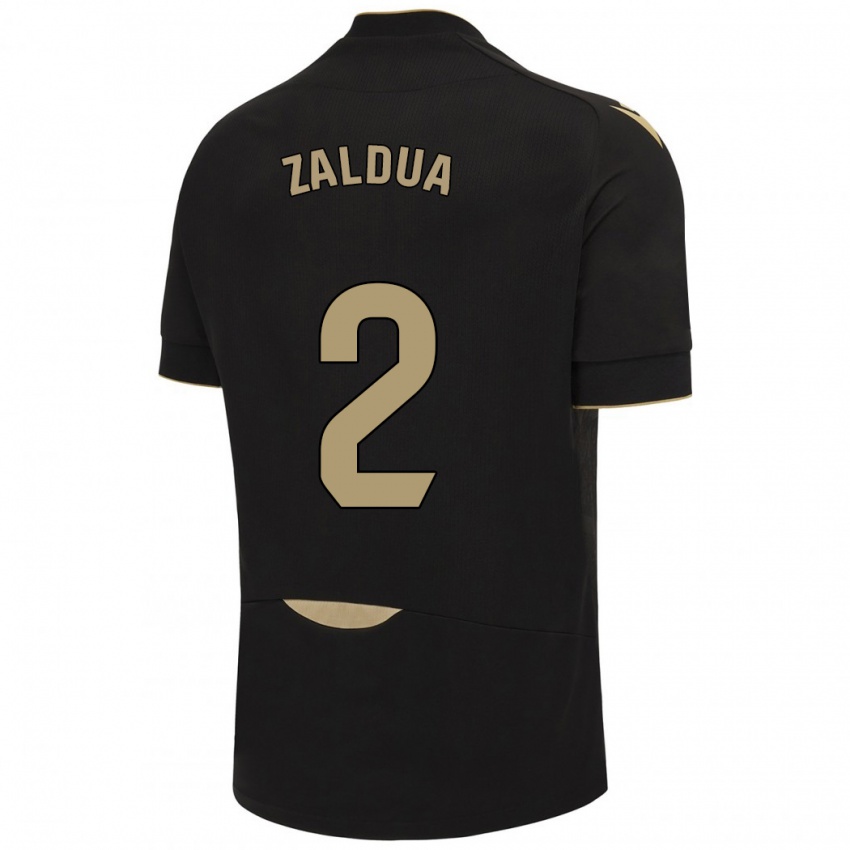 Hombre Camiseta Joseba Zaldua #2 Negro 2ª Equipación 2023/24 La Camisa