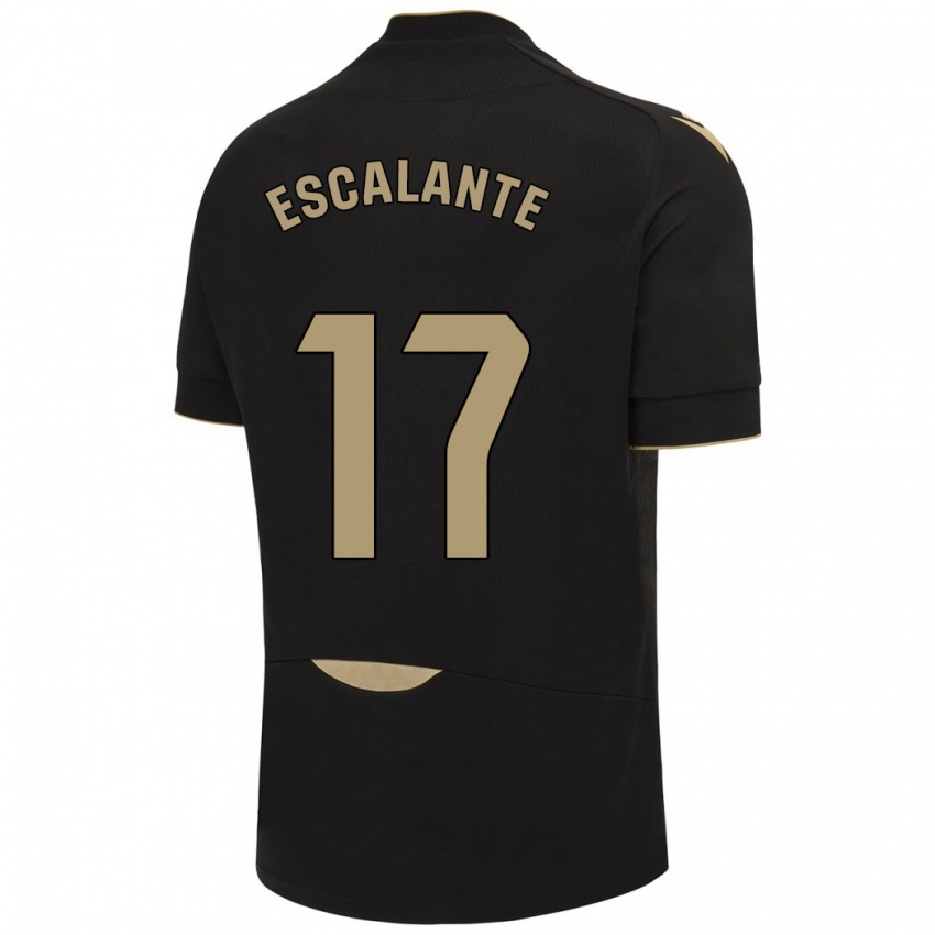 Hombre Camiseta Gonzalo Escalante #17 Negro 2ª Equipación 2023/24 La Camisa