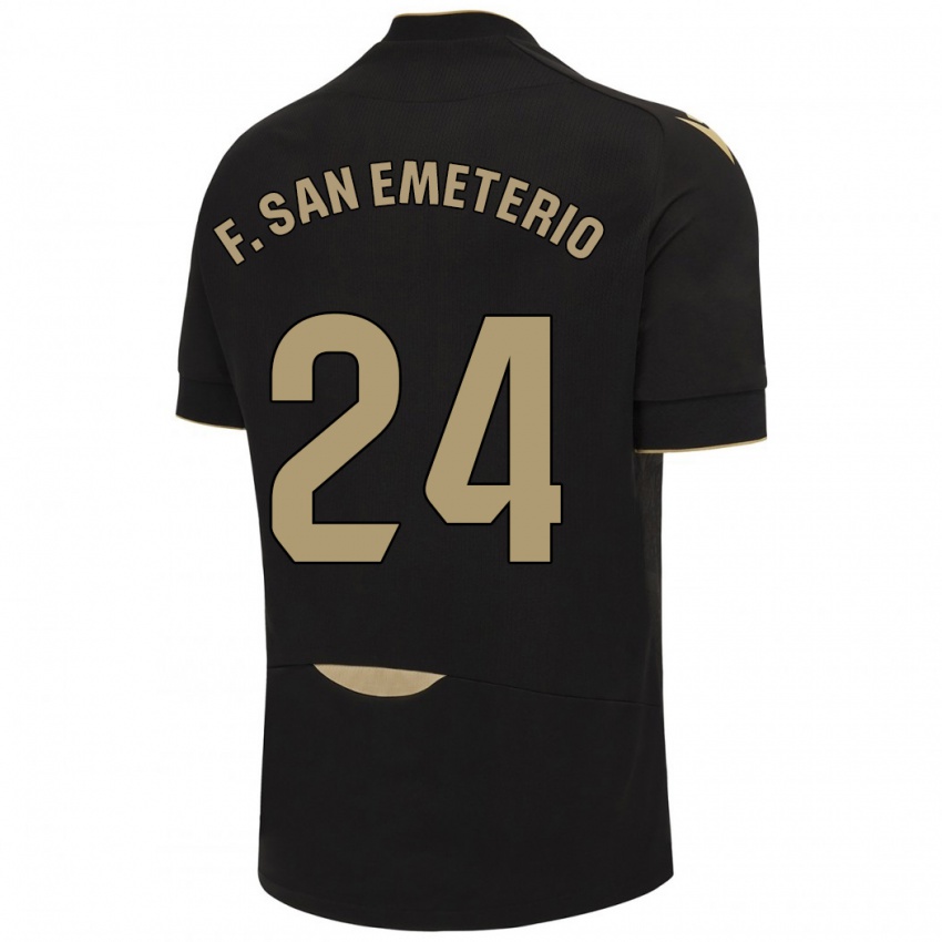 Hombre Camiseta Fede San Emeterio #24 Negro 2ª Equipación 2023/24 La Camisa