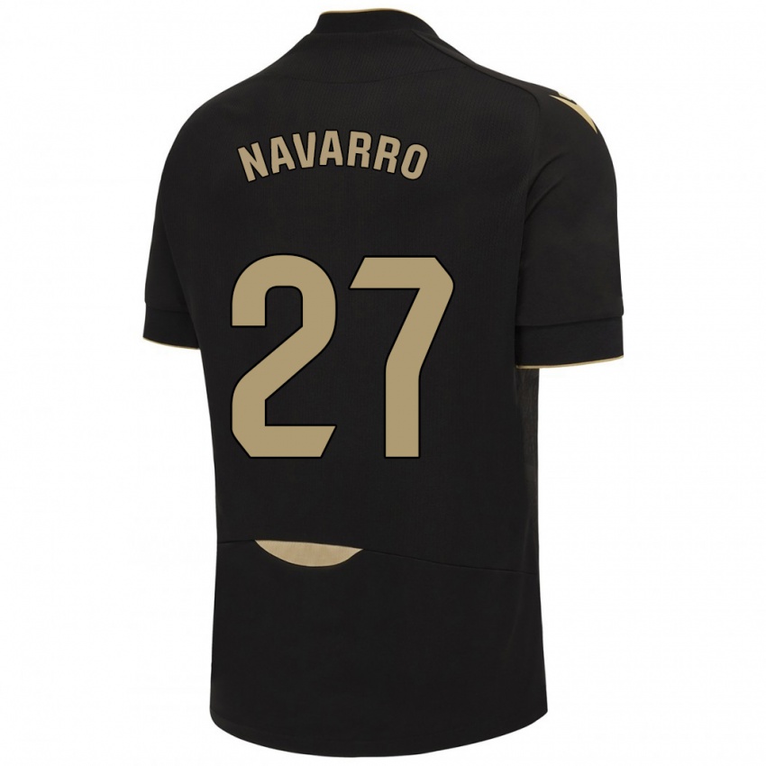 Hombre Camiseta Robert Navarro #27 Negro 2ª Equipación 2023/24 La Camisa