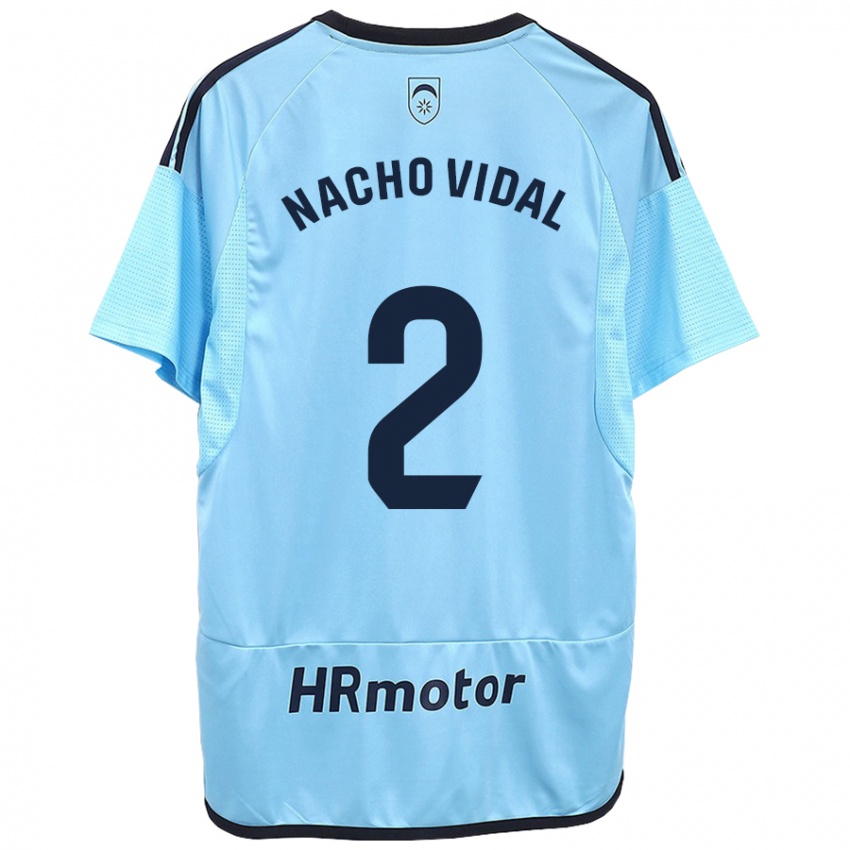 Hombre Camiseta Nacho Vidal #2 Azul 2ª Equipación 2023/24 La Camisa