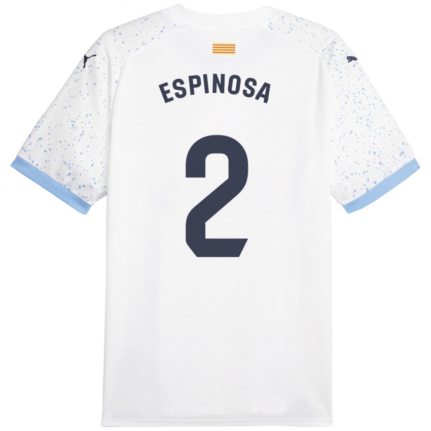 Hombre Camiseta Bernardo Espinosa #2 Blanco 2ª Equipación 2023/24 La Camisa