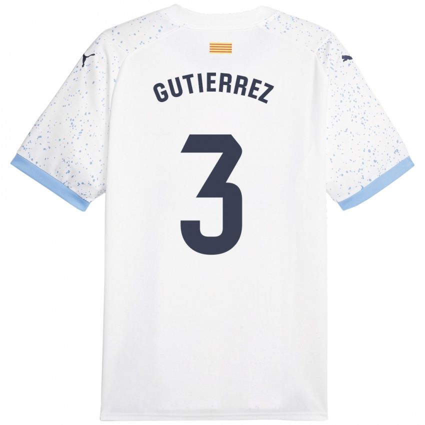 Hombre Camiseta Miguel Gutierrez #3 Blanco 2ª Equipación 2023/24 La Camisa
