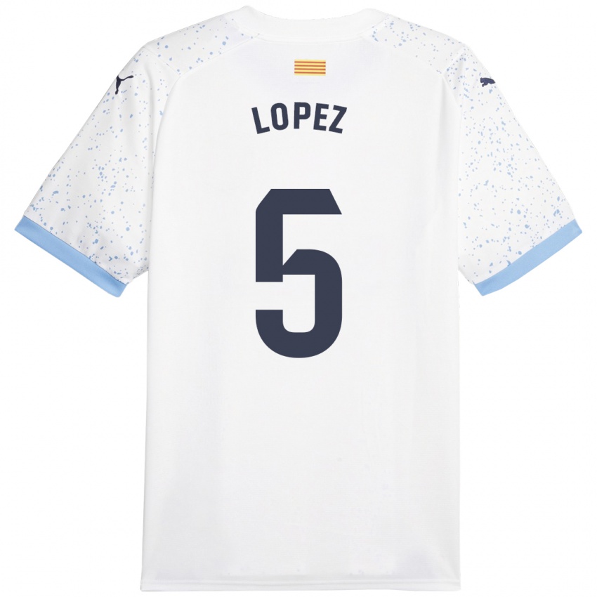Hombre Camiseta David López #5 Blanco 2ª Equipación 2023/24 La Camisa
