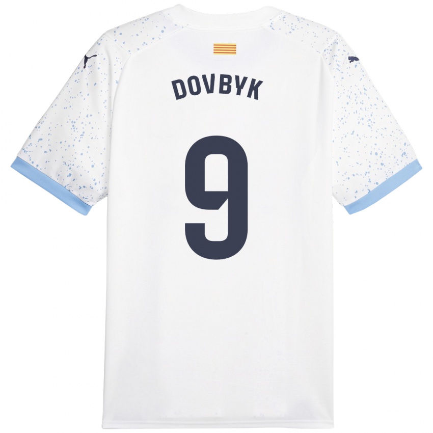 Hombre Camiseta Artem Dovbyk #9 Blanco 2ª Equipación 2023/24 La Camisa
