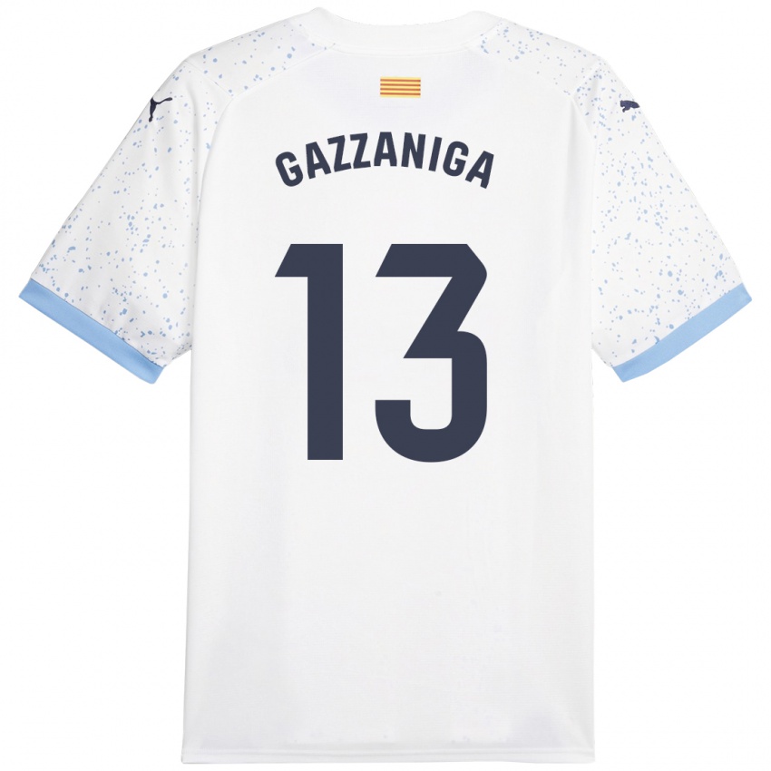 Hombre Camiseta Paulo Gazzaniga #13 Blanco 2ª Equipación 2023/24 La Camisa