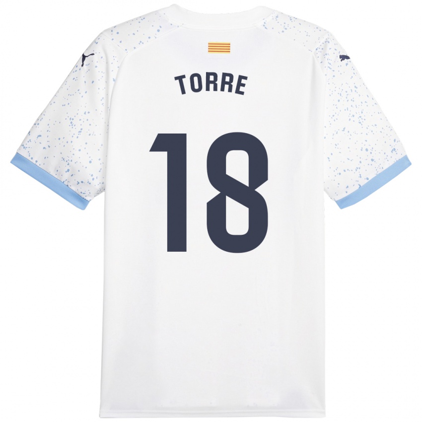 Hombre Camiseta Pablo Torre #18 Blanco 2ª Equipación 2023/24 La Camisa