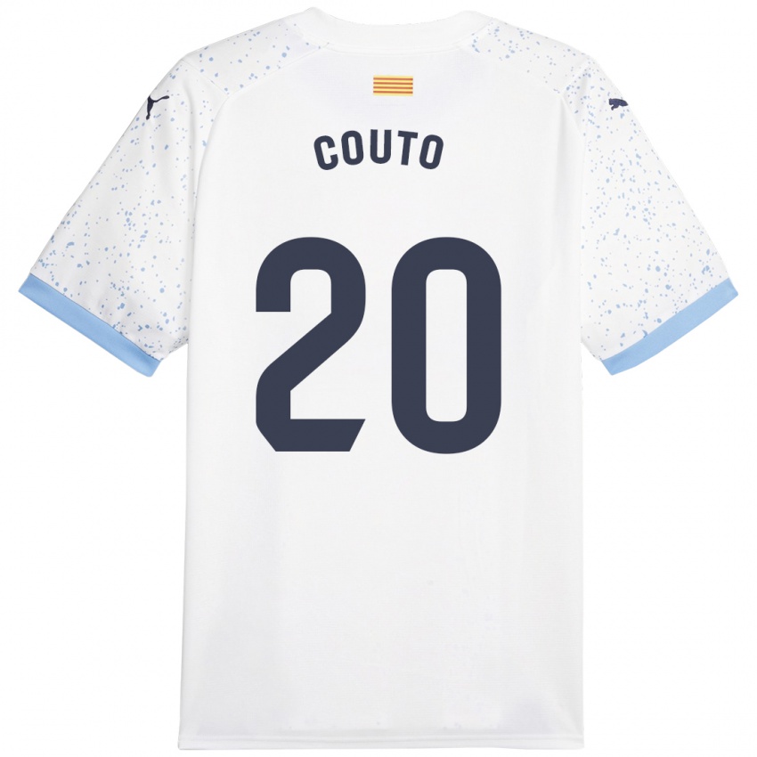 Hombre Camiseta Yan Couto #20 Blanco 2ª Equipación 2023/24 La Camisa