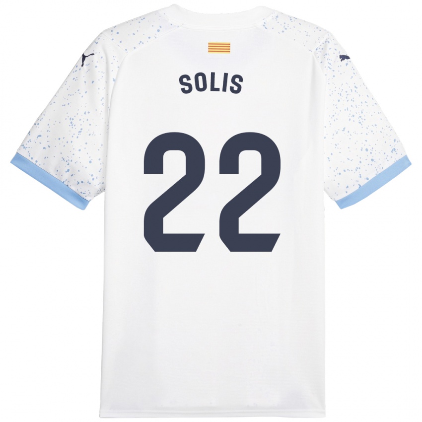 Hombre Camiseta Jhon Solís #22 Blanco 2ª Equipación 2023/24 La Camisa