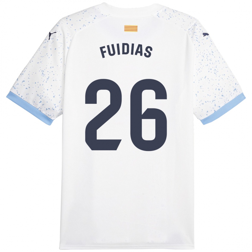 Hombre Camiseta Toni Fuidias #26 Blanco 2ª Equipación 2023/24 La Camisa
