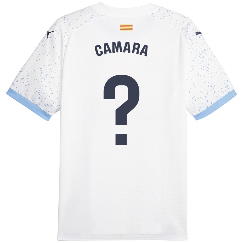 Hombre Camiseta Dawda Camara #0 Blanco 2ª Equipación 2023/24 La Camisa