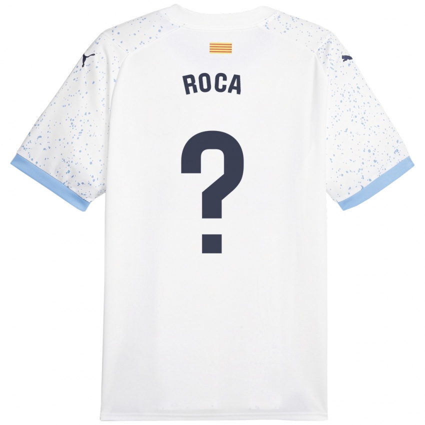 Hombre Camiseta Joel Roca #0 Blanco 2ª Equipación 2023/24 La Camisa