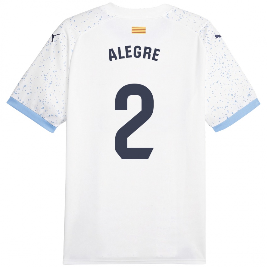 Hombre Camiseta Marc Alegre #2 Blanco 2ª Equipación 2023/24 La Camisa