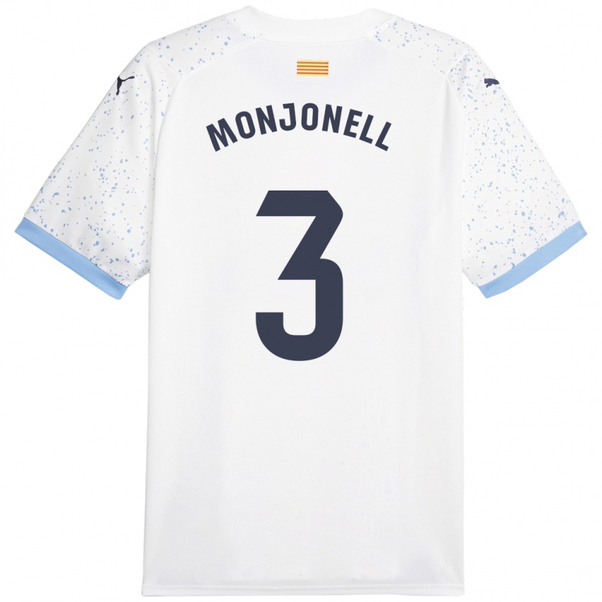 Hombre Camiseta Eric Monjonell #3 Blanco 2ª Equipación 2023/24 La Camisa
