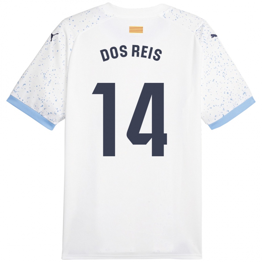 Hombre Camiseta Leo Dos Reis #14 Blanco 2ª Equipación 2023/24 La Camisa
