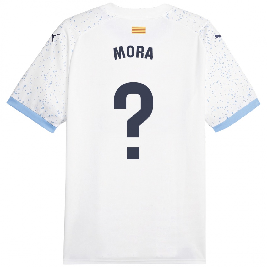 Hombre Camiseta Adrià Mora #0 Blanco 2ª Equipación 2023/24 La Camisa