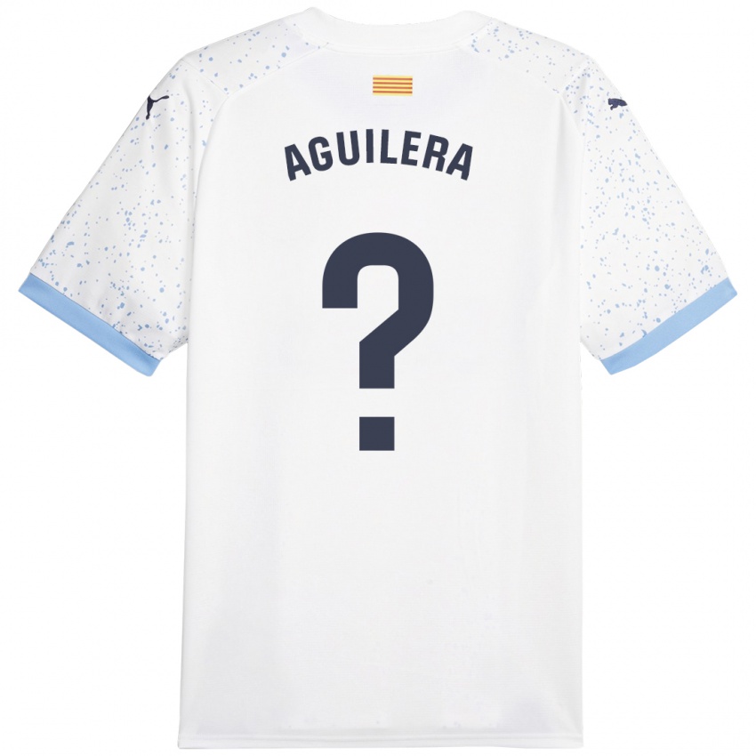 Hombre Camiseta Oriol Aguilera #0 Blanco 2ª Equipación 2023/24 La Camisa
