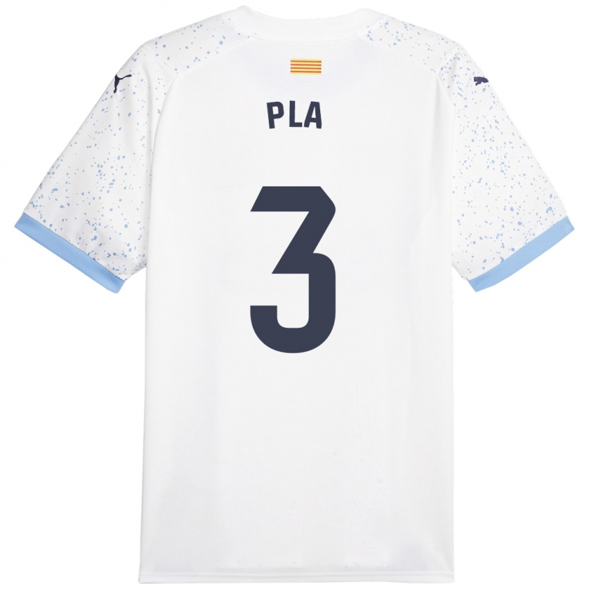 Hombre Camiseta Marta Pla #3 Blanco 2ª Equipación 2023/24 La Camisa