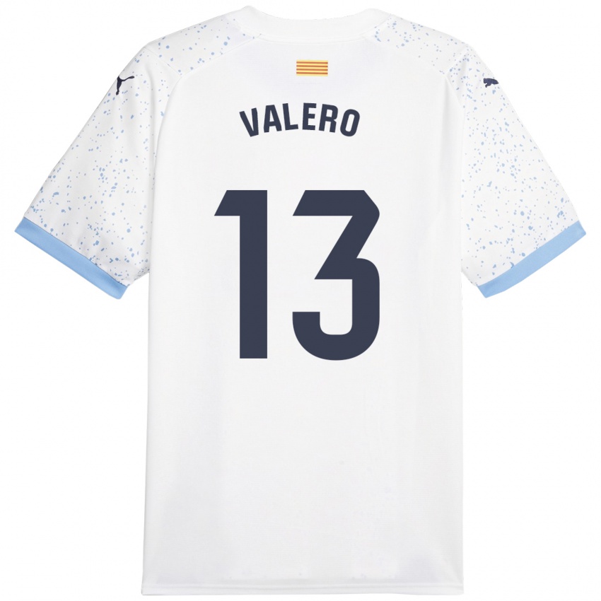 Hombre Camiseta Eliana Valero #13 Blanco 2ª Equipación 2023/24 La Camisa