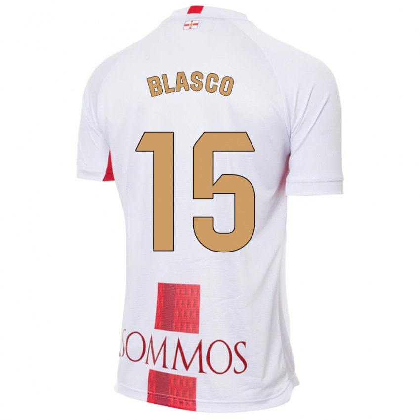 Hombre Camiseta Jeremy Blasco #15 Blanco 2ª Equipación 2023/24 La Camisa