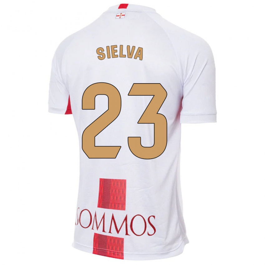 Hombre Camiseta Óscar Sielva #23 Blanco 2ª Equipación 2023/24 La Camisa
