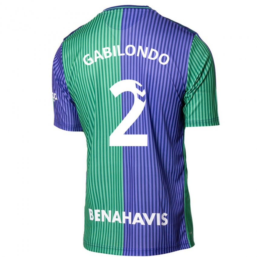 Hombre Camiseta Jokin Gabilondo #2 Verde Azul 2ª Equipación 2023/24 La Camisa