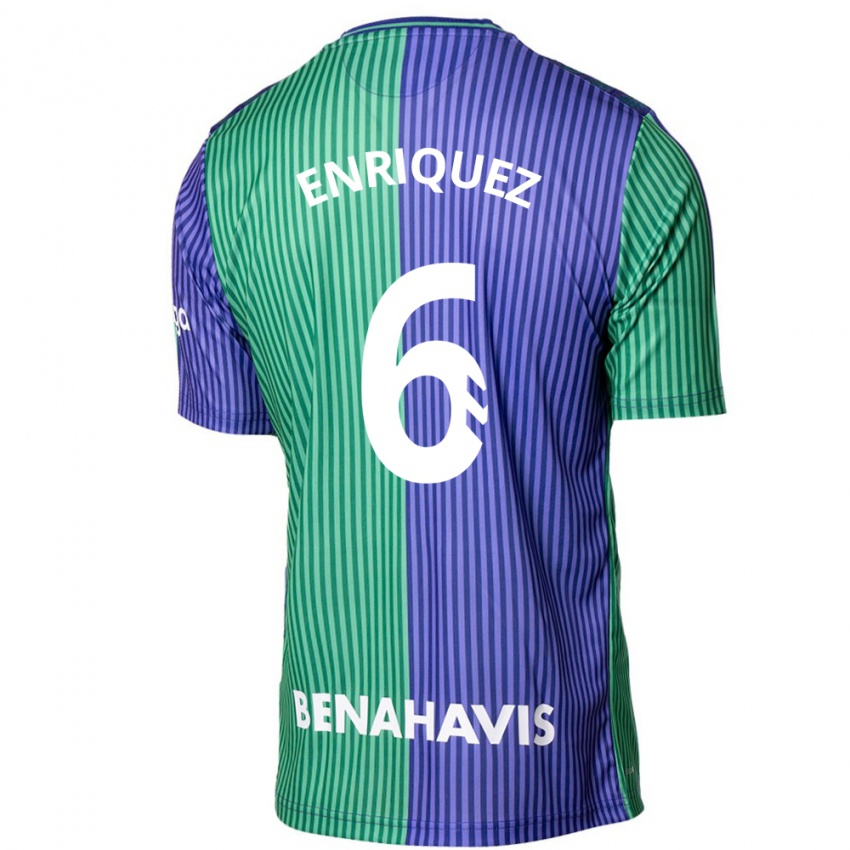 Hombre Camiseta Ramón Enríquez #6 Verde Azul 2ª Equipación 2023/24 La Camisa