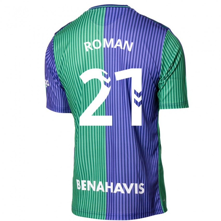 Hombre Camiseta Samu Román #21 Verde Azul 2ª Equipación 2023/24 La Camisa
