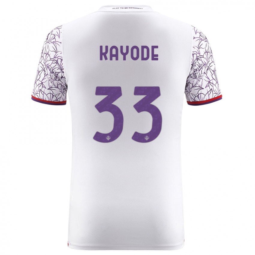Hombre Camiseta Michael Kayode #33 Blanco 2ª Equipación 2023/24 La Camisa