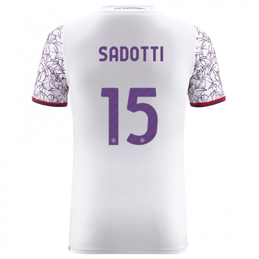 Hombre Camiseta Edoardo Sadotti #15 Blanco 2ª Equipación 2023/24 La Camisa