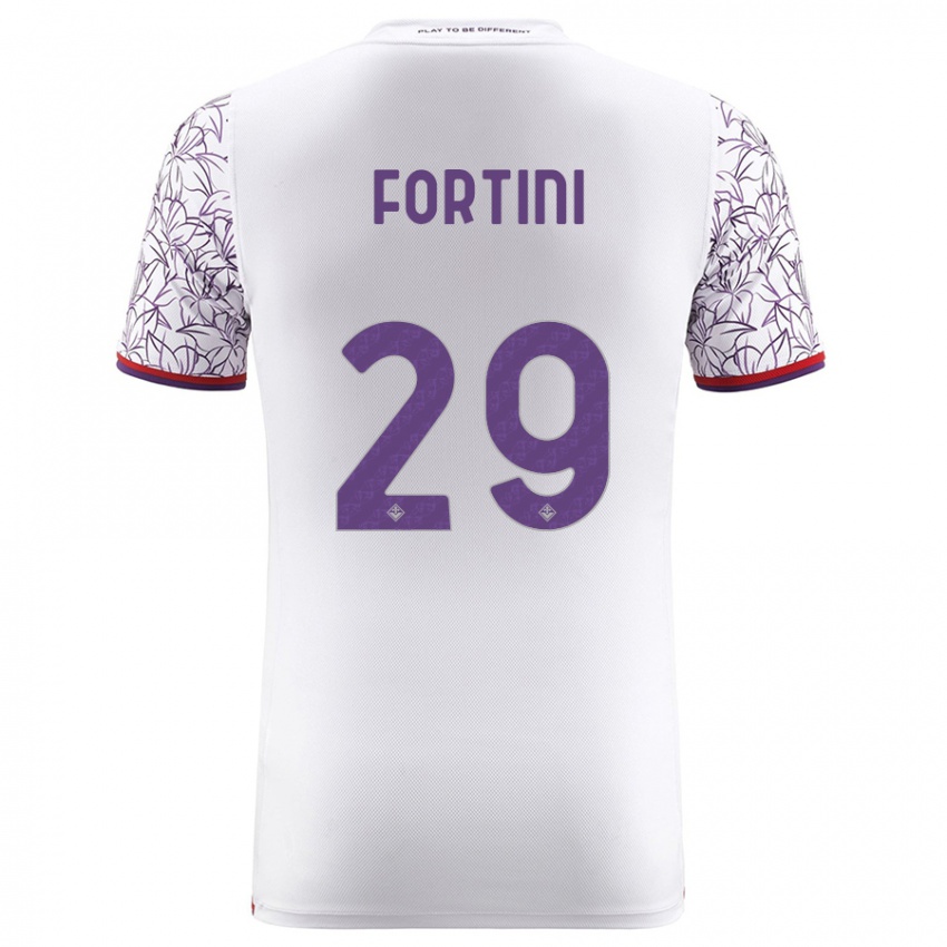 Hombre Camiseta Niccolò Fortini #29 Blanco 2ª Equipación 2023/24 La Camisa