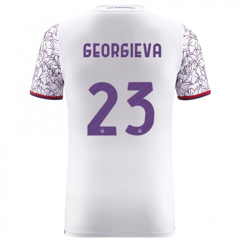 Hombre Camiseta Marina Georgieva #23 Blanco 2ª Equipación 2023/24 La Camisa