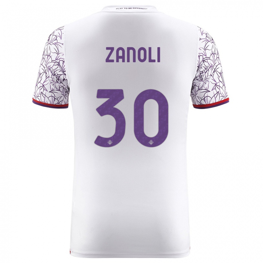 Hombre Camiseta Martina Zanoli #30 Blanco 2ª Equipación 2023/24 La Camisa