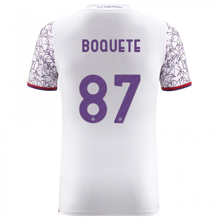 Hombre Camiseta Veronica Boquete #87 Blanco 2ª Equipación 2023/24 La Camisa
