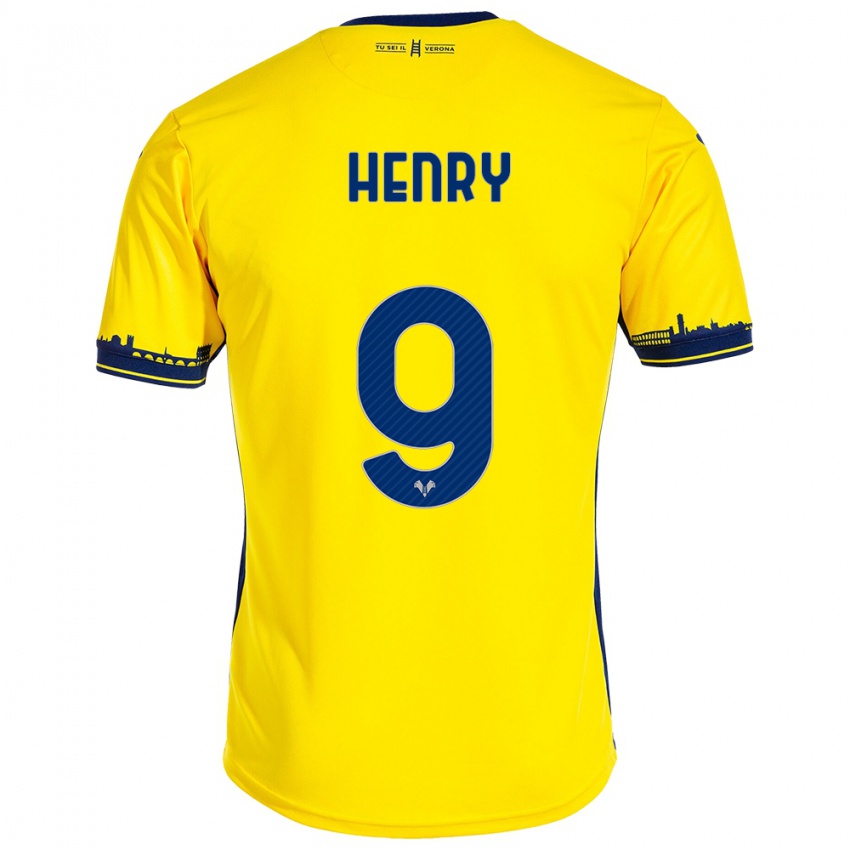 Hombre Camiseta Thomas Henry #9 Amarillo 2ª Equipación 2023/24 La Camisa