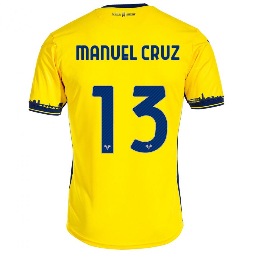 Hombre Camiseta Juan Manuel Cruz #13 Amarillo 2ª Equipación 2023/24 La Camisa