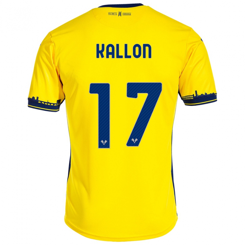 Hombre Camiseta Yayah Kallon #17 Amarillo 2ª Equipación 2023/24 La Camisa