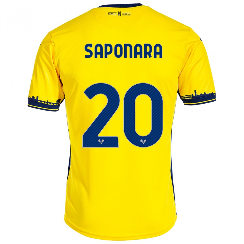 Hombre Camiseta Riccardo Saponara #20 Amarillo 2ª Equipación 2023/24 La Camisa