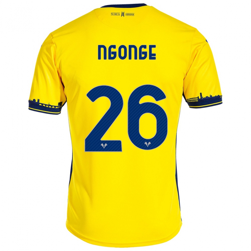 Hombre Camiseta Cyril Ngonge #26 Amarillo 2ª Equipación 2023/24 La Camisa