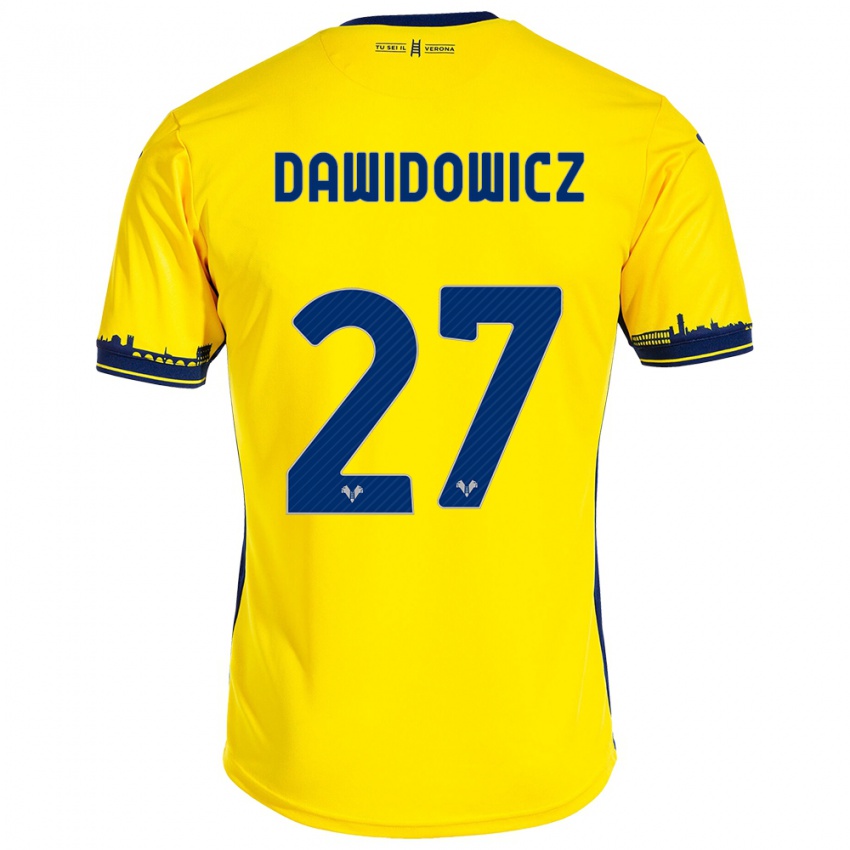 Hombre Camiseta Pawel Dawidowicz #27 Amarillo 2ª Equipación 2023/24 La Camisa