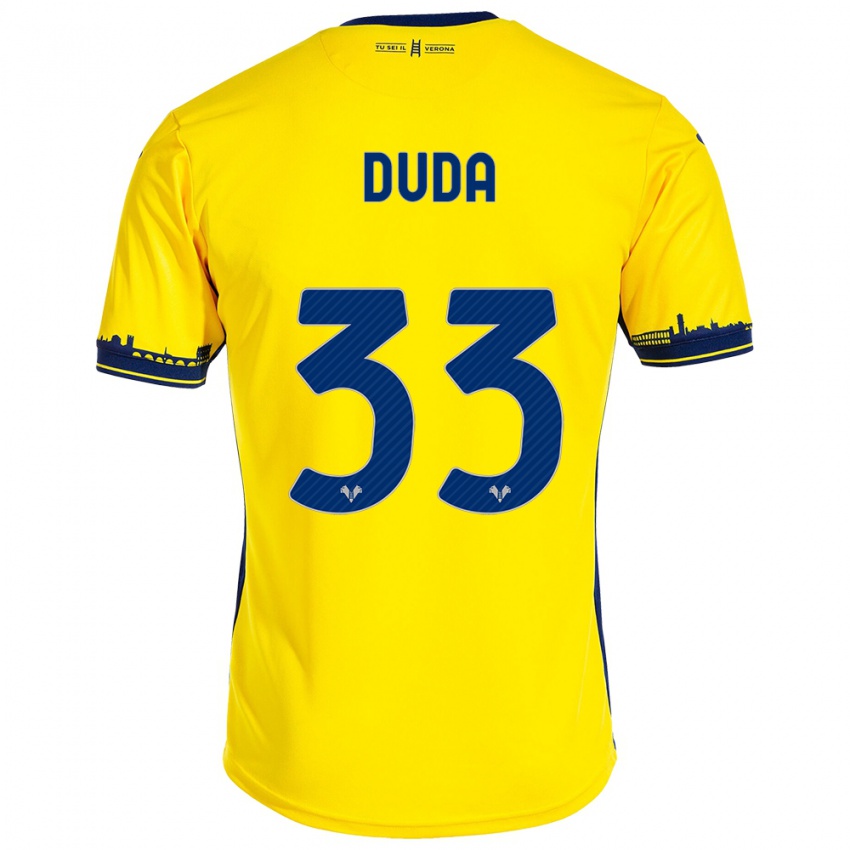 Hombre Camiseta Ondrej Duda #33 Amarillo 2ª Equipación 2023/24 La Camisa