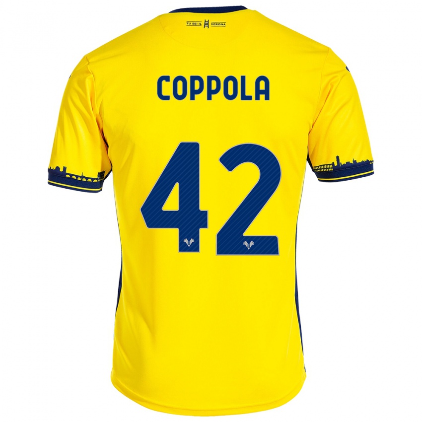 Hombre Camiseta Diego Coppola #42 Amarillo 2ª Equipación 2023/24 La Camisa