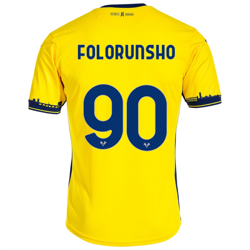 Hombre Camiseta Michael Folorunsho #90 Amarillo 2ª Equipación 2023/24 La Camisa