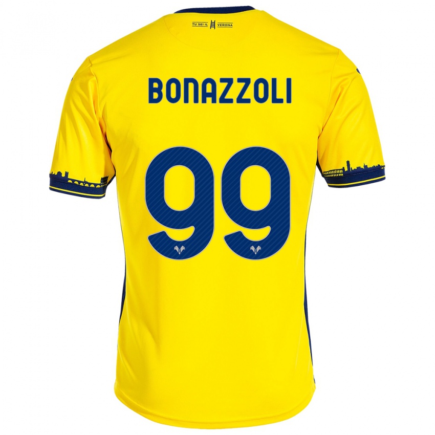 Hombre Camiseta Federico Bonazzoli #99 Amarillo 2ª Equipación 2023/24 La Camisa
