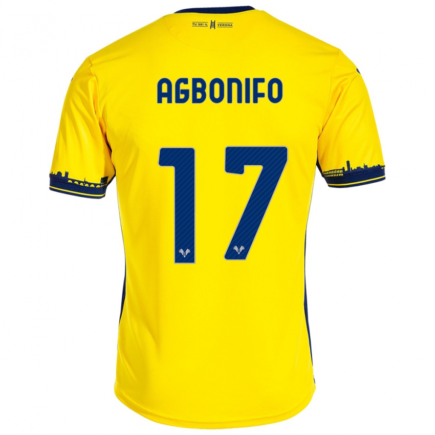 Hombre Camiseta Richi Agbonifo #17 Amarillo 2ª Equipación 2023/24 La Camisa