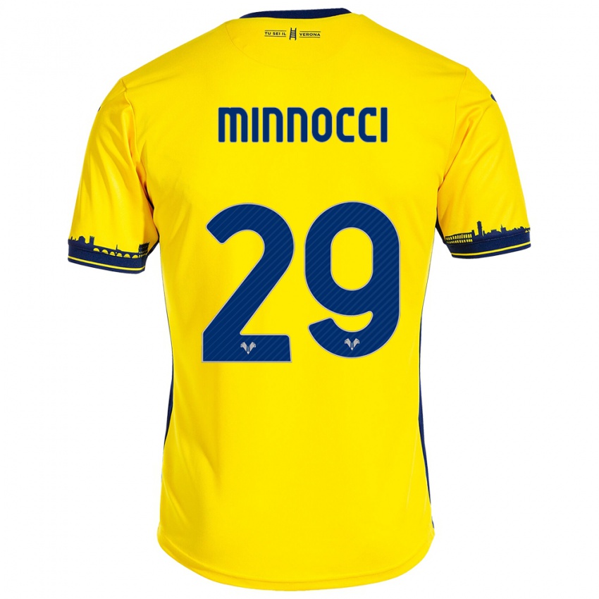 Hombre Camiseta Valerio Minnocci #29 Amarillo 2ª Equipación 2023/24 La Camisa