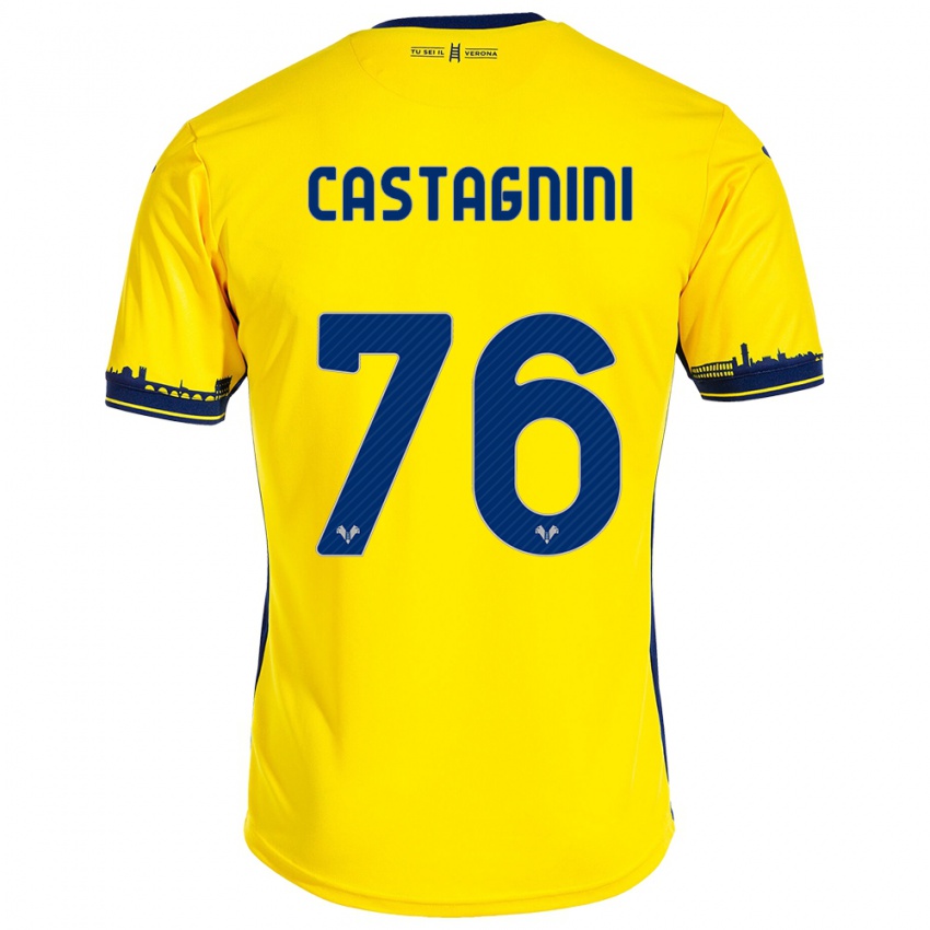 Hombre Camiseta Mirko Castagnini #76 Amarillo 2ª Equipación 2023/24 La Camisa