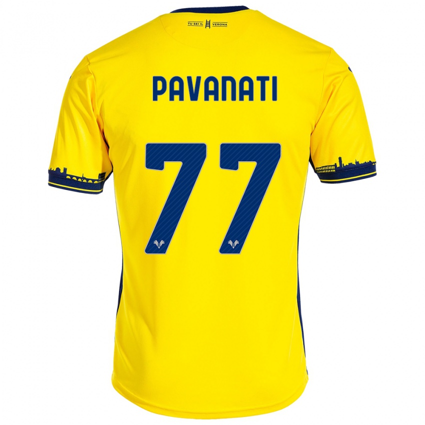 Hombre Camiseta Alessandro Pavanati #77 Amarillo 2ª Equipación 2023/24 La Camisa