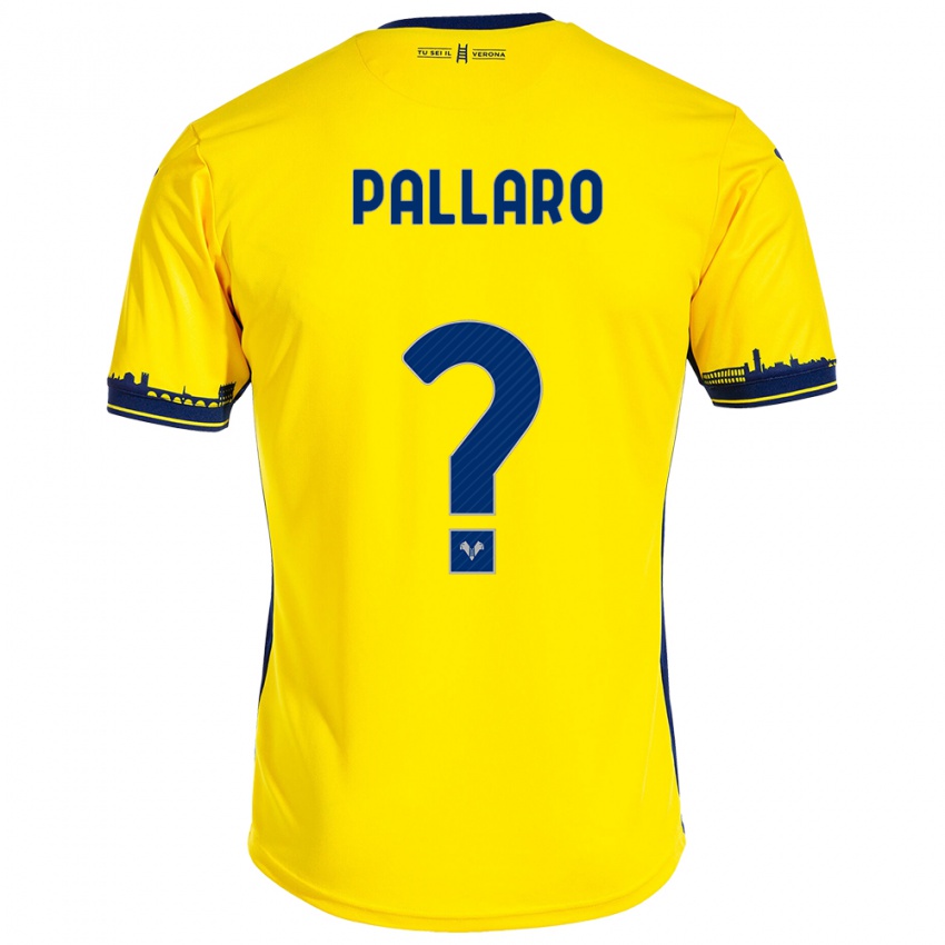 Hombre Camiseta Alessandro Pallaro #0 Amarillo 2ª Equipación 2023/24 La Camisa